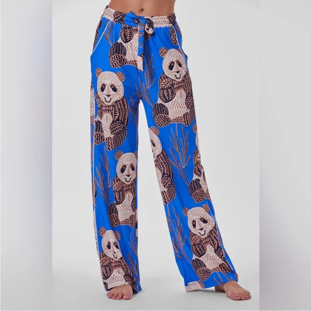 Noli S Panda pajama set long sleeve pants 0372 button up soft blue small - Picture 2 of 16